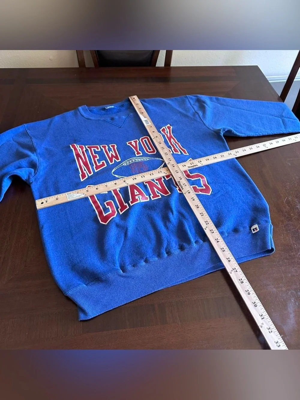 Vintage Russell Athletic New York Giants Heavyweight Sweatshirt Men’s Large Blue - Picture 3 of 5